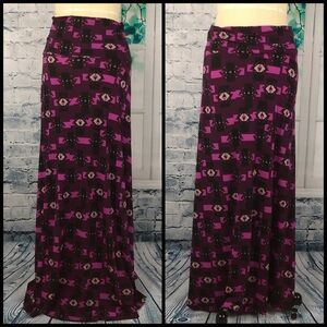 LuLaRoe Purple & Pink Aztec Maxi Skirt